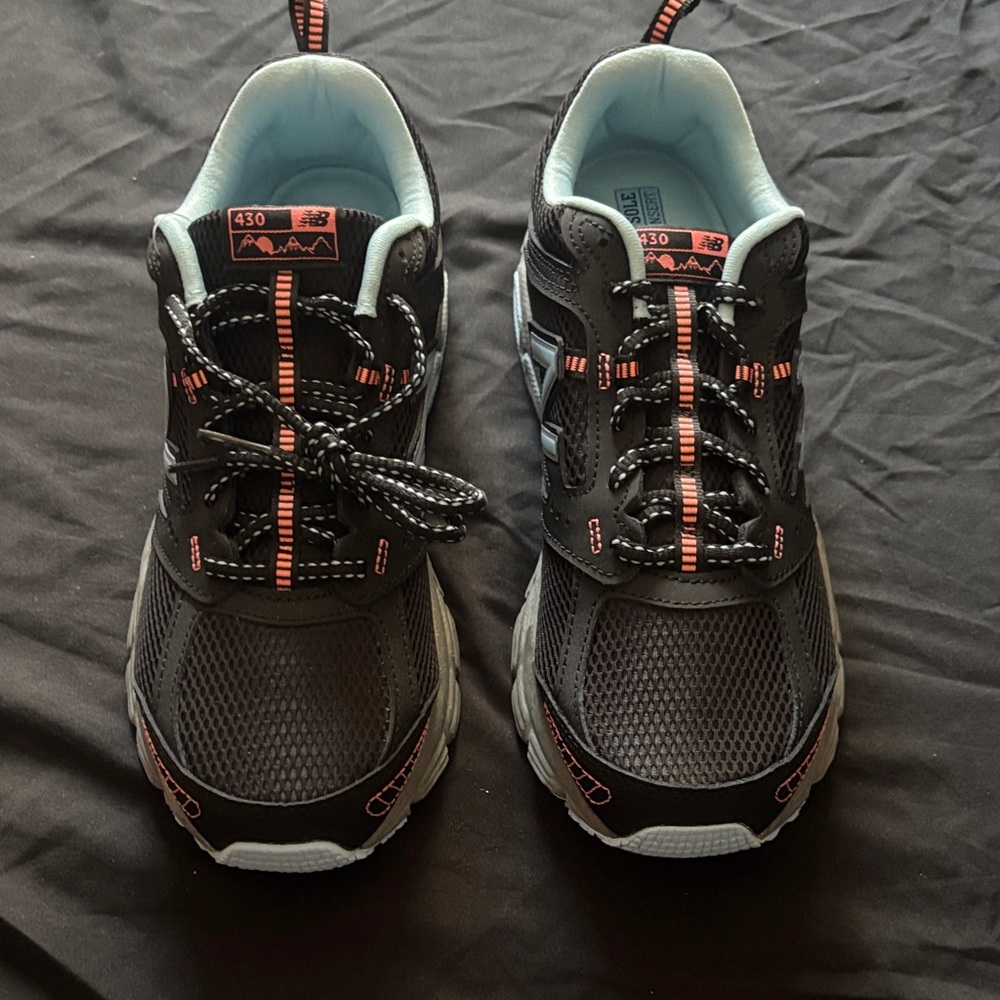 New Balance Women’s Black and Coral Sneakers